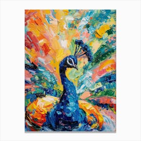 Brushwork Peacock Feathers Canvas Print