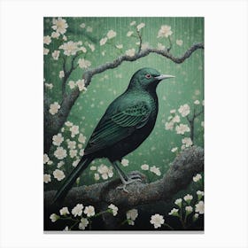 Ohara Koson Inspired Bird Painting Blackbird 3 Canvas Print