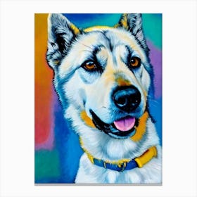 Norwegian Elkhound Fauvist Style dog Canvas Print