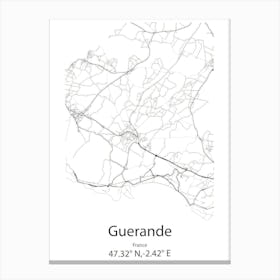 Guerande,France Minimalist Map Canvas Print