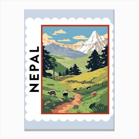 Nepal 2 Travel Stamp Poster Canvas Print