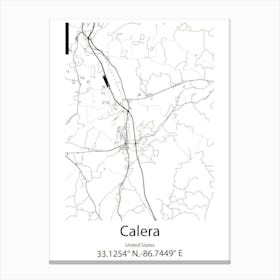 Calera,United States Minimalist Map Toile