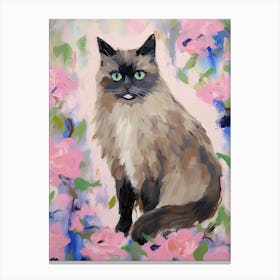 A Himalayan Cat Painting, Impressionist Painting 4 Canvas Print
