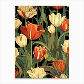 Tulips In The Garden Canvas Print
