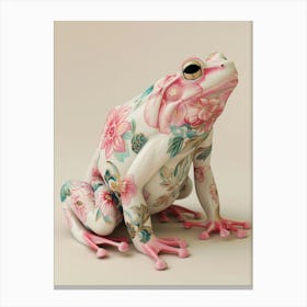 Frog With Flowers Canvas Print