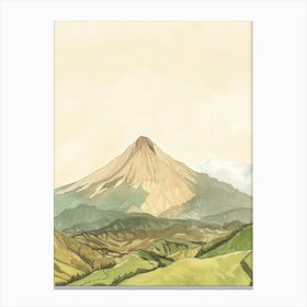 Mount Katahdin Usa Color Line Drawing (2) Canvas Print