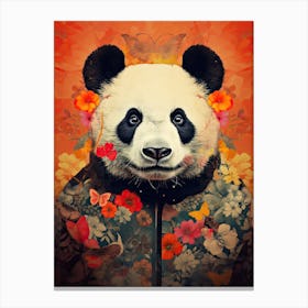 Panda Art In Collage Art Style 2 Canvas Print