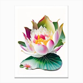 Amur Lotus Decoupage 2 Canvas Print