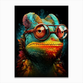 Lizard With Glasses Canvas Print