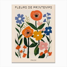 Spring Floral French Poster  Phlox Canvas Print