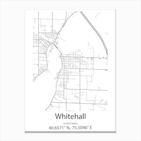 Whitehall,United States Minimalist Map Lienzo