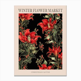 Christmas Cactus 3 Winter Flower Market Poster Canvas Print