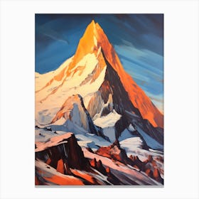Masherbrum Pakistan 2 Mountain Painting Canvas Print