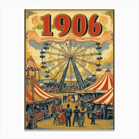 Aihrgdesign A Nostalgic Poster Of A 1906 Fairground Featuring 8d1835db 3453 402c 88d7 3f58b3bdb939 3 Canvas Print