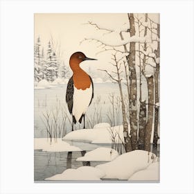 Winter Bird Painting Canvasback 3 Canvas Print