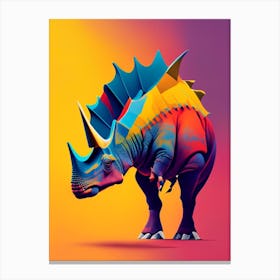 Triceratops Primary Colours Dinosaur Canvas Print