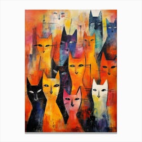 Cats Abstract Expressionism 3 Canvas Print