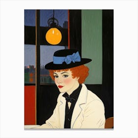 Woman In A Hat 9 Canvas Print