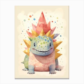 Colourful Dinosaur Stegosaurus 3 Canvas Print