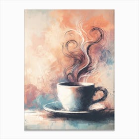 Coffee Cup With Steam Canvas Print