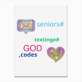 Seniors Texting God Codes Canvas Print