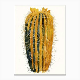 Golden Barrel Cactus Minimalist Abstract 1 Canvas Print