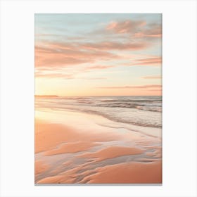 Beadnell Bay Beach Northumberland At Sunset 3 Canvas Print