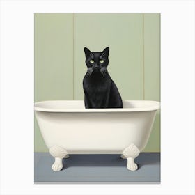 Black Cat In Bathtub 5 Canvas Print