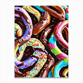 Chocolate Covered Pretzels Candy Sweetie Abstract Still Life Flower Canvas Print