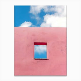 Pink Wall With Window Canvas Print