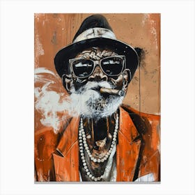 Man Smoking A Cigar Canvas Print