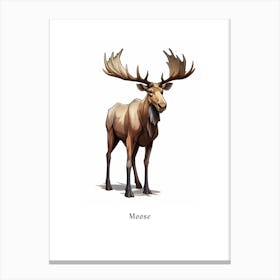 Moose Kids Animal Poster Canvas Print