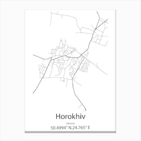 Horokhiv,Ukraine Minimalist Map Canvas Print