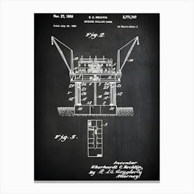 Oil Drilling Barge, Oil Rig Blueprint,Oil Rig Decor, Off Shore Drilling Rig, Oil Field Gift,Drilling Rig, Oil Rig Art, Oil Rig Print, Co7471 Canvas Print