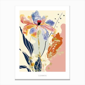 Colourful Flower Illustration Poster Cosmos 2 Canvas Print