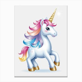 Unicorn With Rainbow Mane Canvas Print