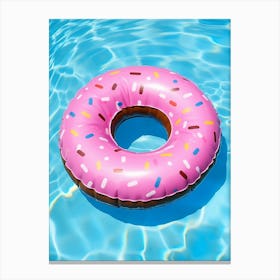 Pink Donut Float Canvas Print