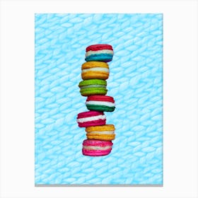 Sweet knits - Macaron Blue Canvas Print