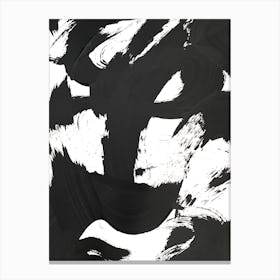 Thought Black Abstract Canvas Print