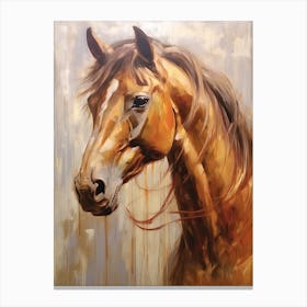 Brown Horse Head Painting Close Up Canvas Print