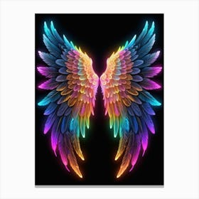 Neon Angel Wings 34 Canvas Print