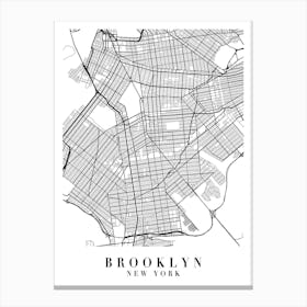 Brooklyn New York Street Map Minimal Canvas Print