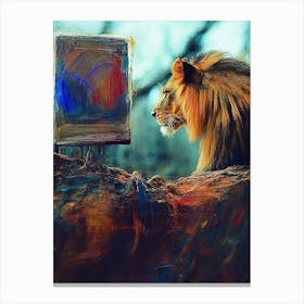 Lion Painting All It Takes Is A Little Courage Canvas Print