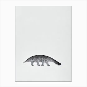 Dakosaurus Black & White Drawing Canvas Print