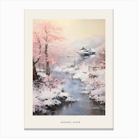 Dreamy Winter Painting Poster Nagano Japan Canvas Print