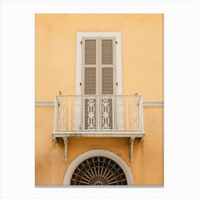Balcony With Shutters Italy Canvas Print
