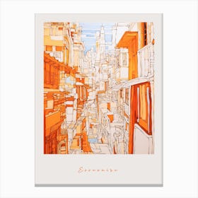 Essaouira Morocco Orange Drawing Poster Canvas Print