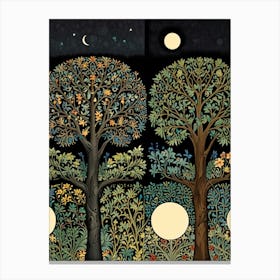 William Morris Three Trees In The Night Canvas Print