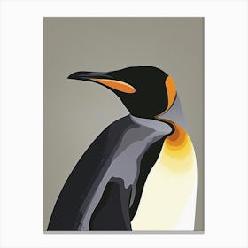 King Penguin Petermann Island Minimalist Illustration 1 Canvas Print