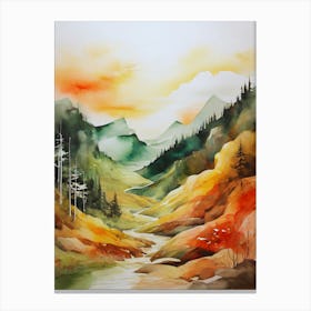 Watercolor Landscape Painting 1 Canvas Print